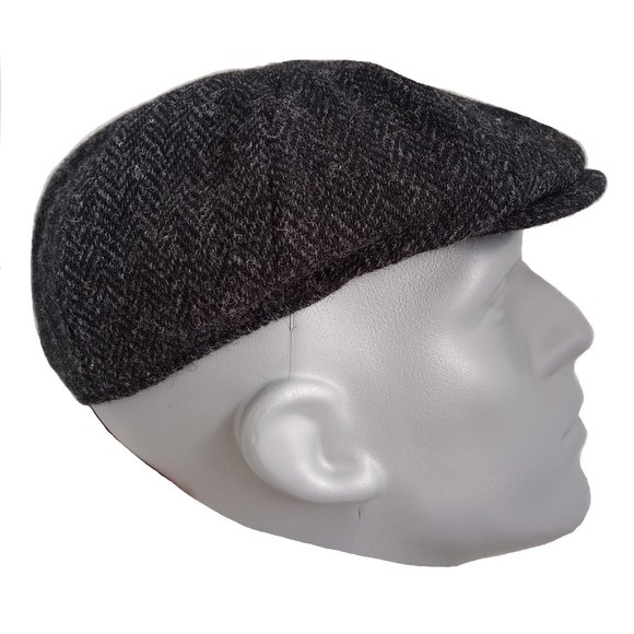 PEAKY BLINDERS Hartside Harris Tweed® Arran 8pc Cap HS15 BLACK - PICK SIZE - Picture 8 of 12